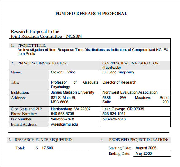 research funding proposa pdf