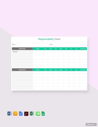 16 Free Responsibility Chart Template In Excel Word Apple Numbers Apple Pages Pdf 1806