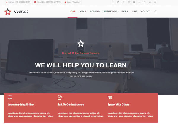 responsive course html5 site template