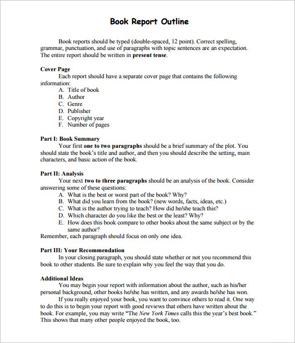 Book Outline Example