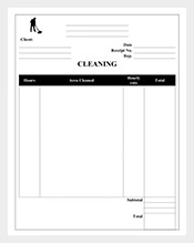 sample cleaning service receipt