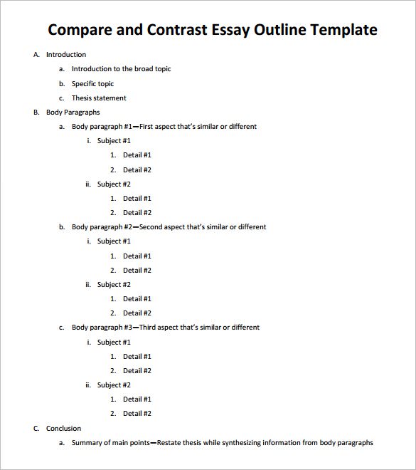 comparison and contrast essay definition