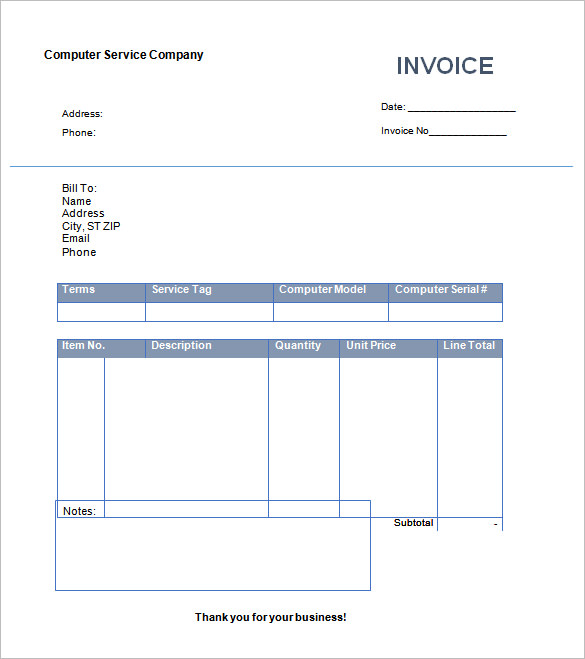 computer bill format pdf