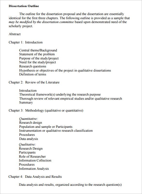 sample dissertation outline template pdf download