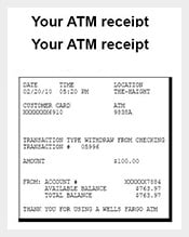 sample electronic atm receipt template