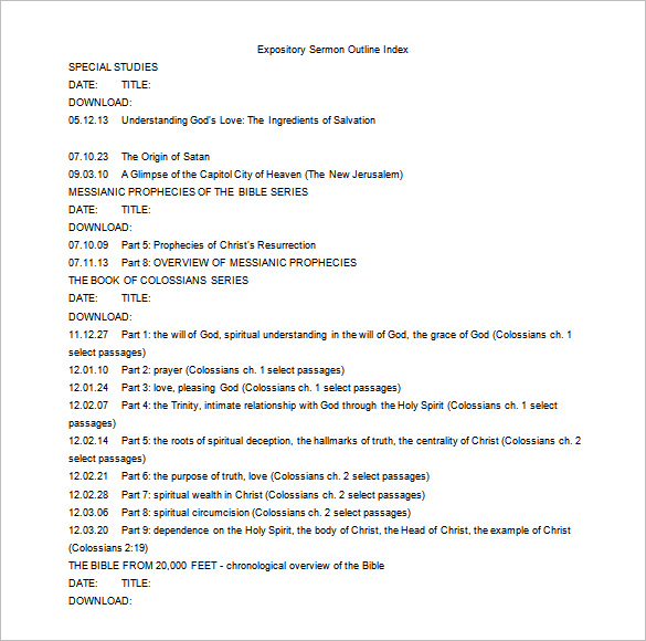 Sermon Outline Template sermon-outline-template