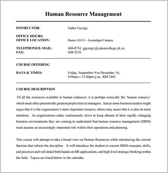 sample-human-resource-management-course-outline-template