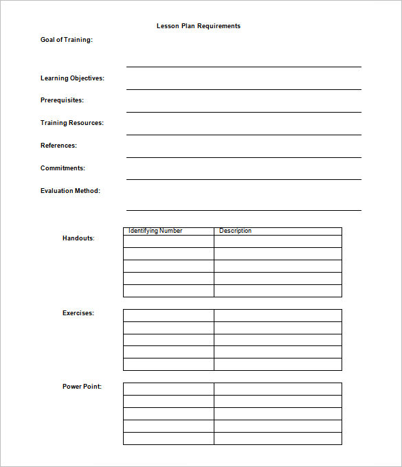 9 Lesson Plan Outline Templates DOC PDF