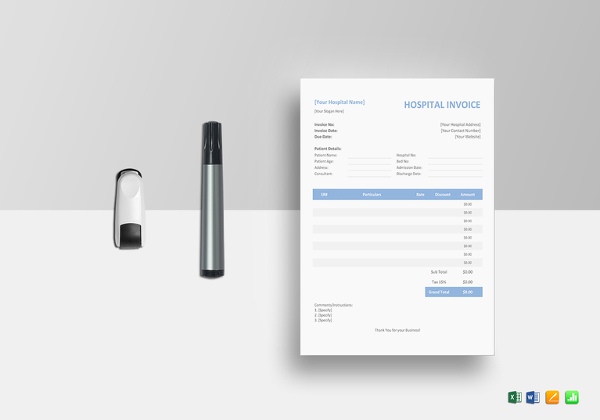 sample medical invoice template