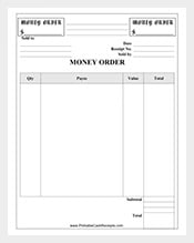 sample money order receipt free
