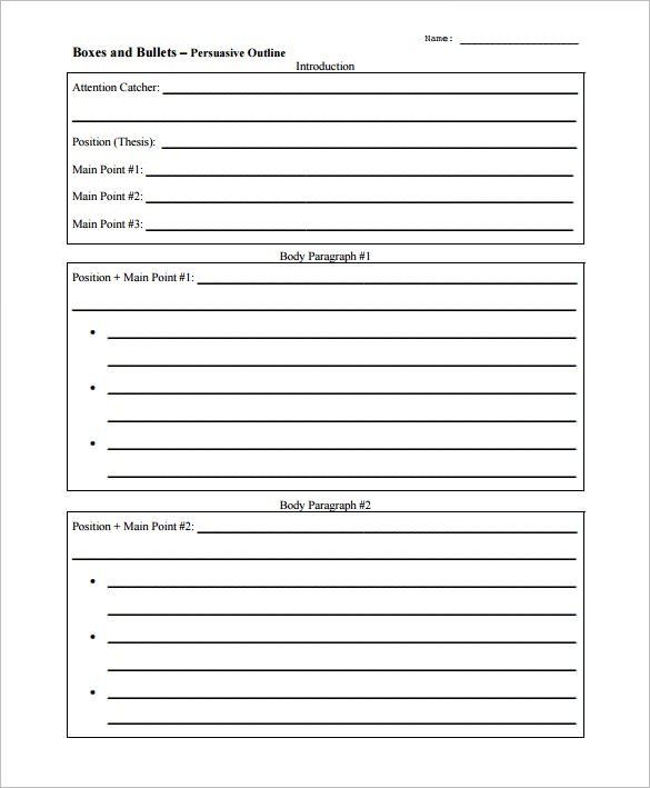 Outline format for an argumentative essay