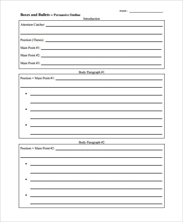 10 Printable Essay Outline Templates Free PDF Word Examples