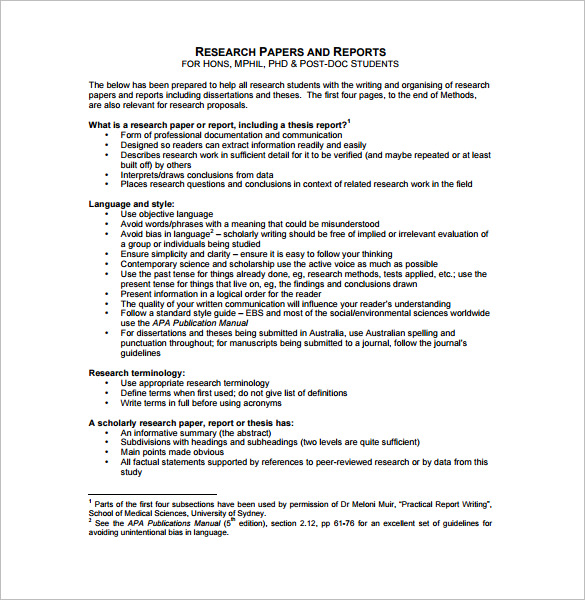 What is research proposal format