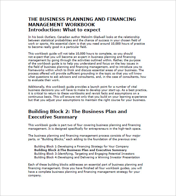 sample the business plan executive summary free download