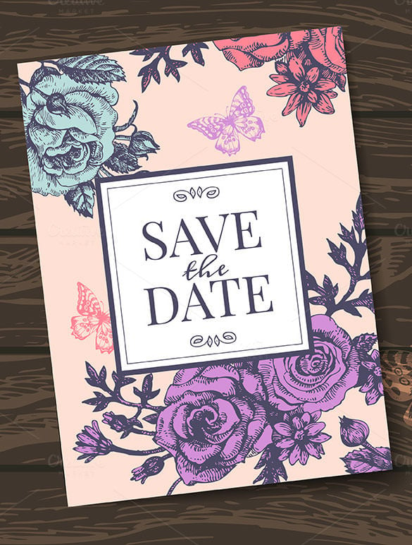 save the date wedding card template eps design