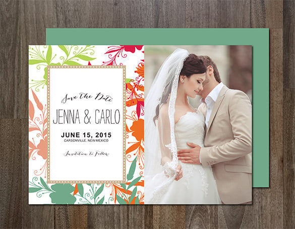 save the date invitation photo card template download