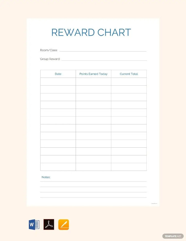 simple reward chart template