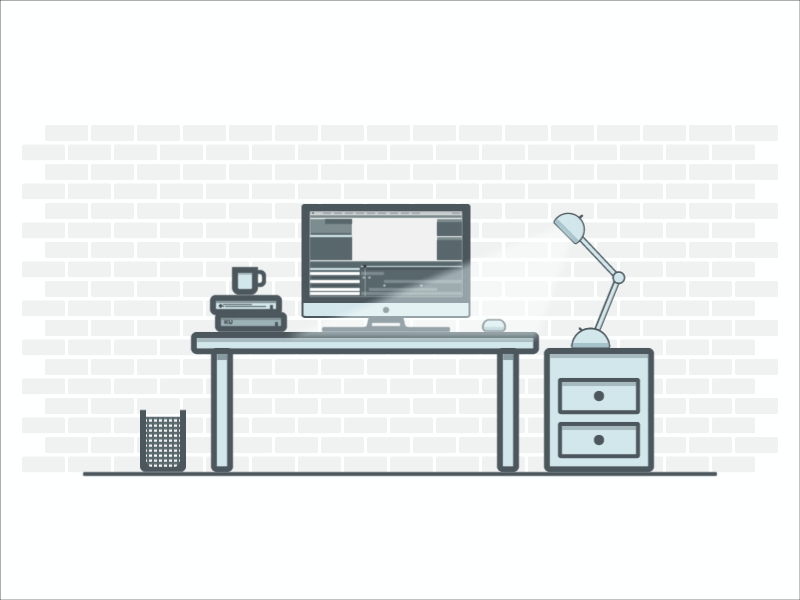 simple workspace illustration design