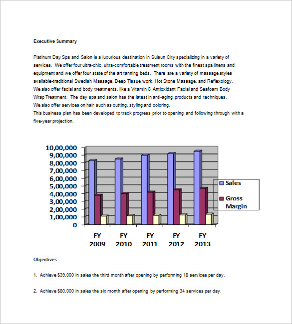 business plan for a beauty spa