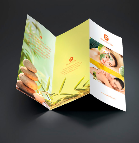 spa trifold in design template