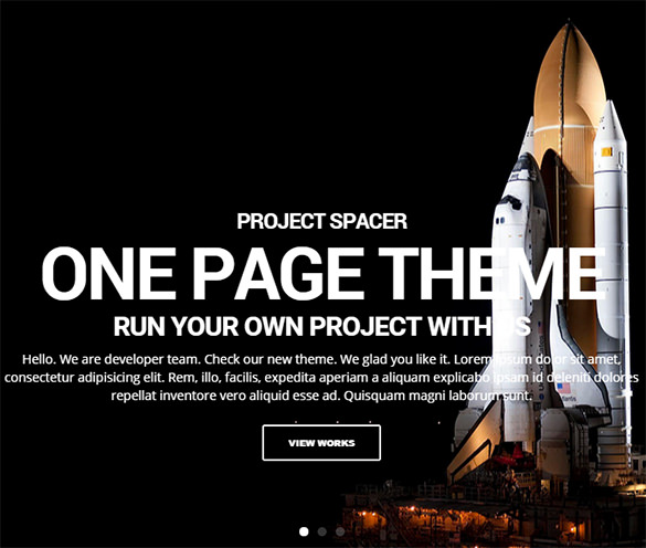 spacer parallax one page html5 template