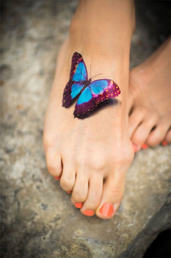 stunning 3d butterfly tattoo design
