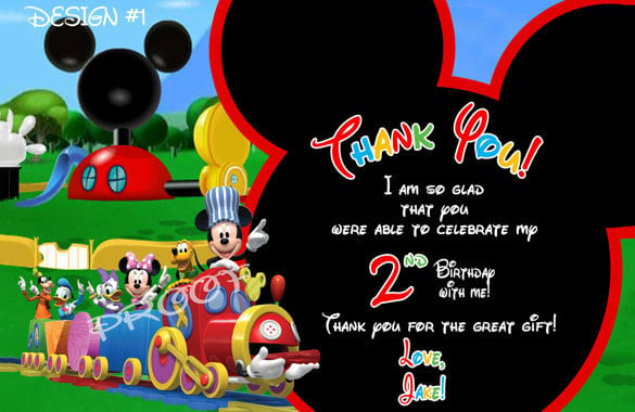 stunning mickey mouse thank you card