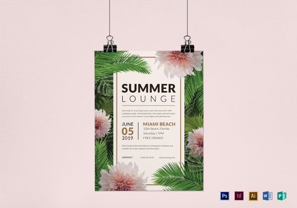 summer lounge flyer template