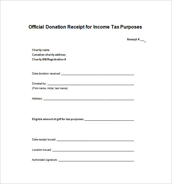 Tax Donation Receipt Template