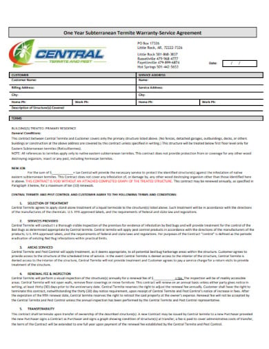 termite pest control warranty certificate