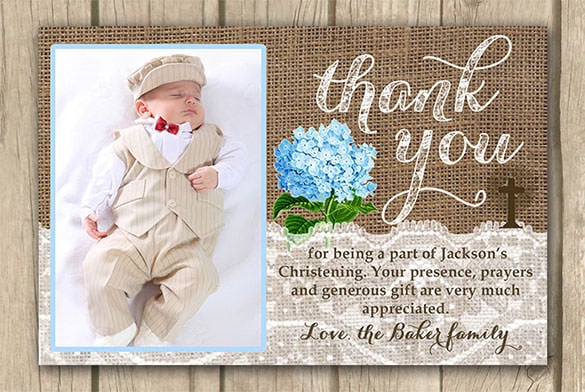thank you card with photo boy thank you