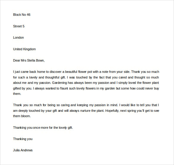 Thank You Letter for Gift – 9+ Free Word, Excel, PDF Format Download!