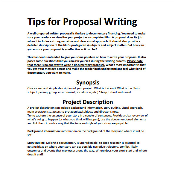 how to write summary of proposal