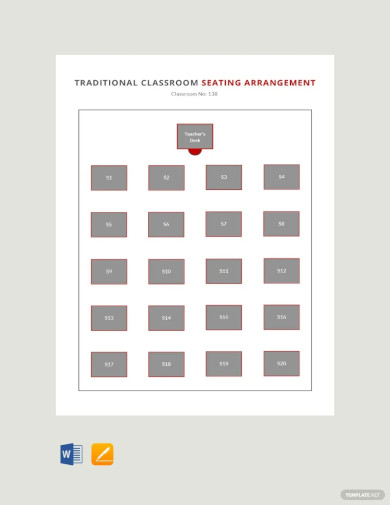 traditional classroom seating arrangements template