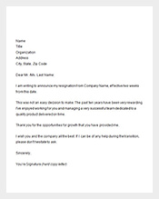 two weeks notice resignation letter sample template