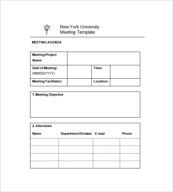 university project meeting minutes templates