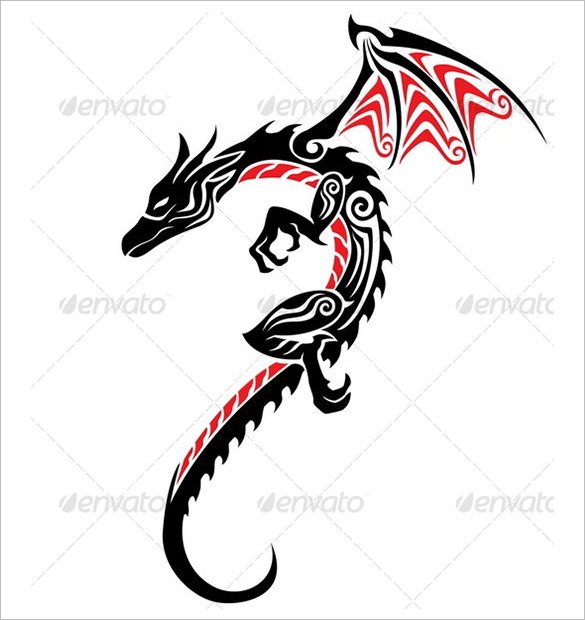 vector eps dragon tattoo