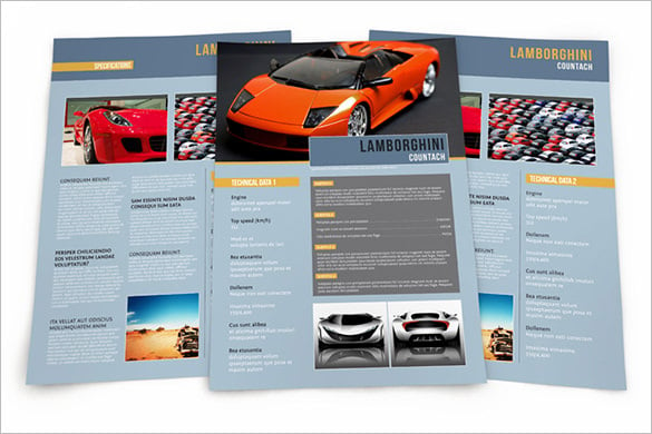 vehicle data sheet in design template