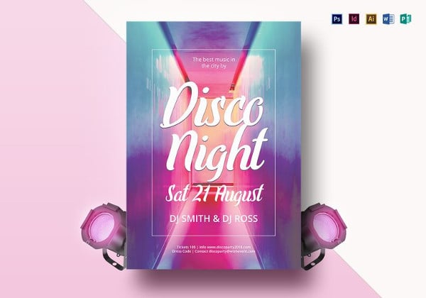 vibrant disco flyer template