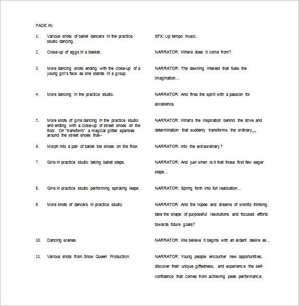 script of documentary sample Templates  7 Example, Outline Script  Format  Free Sample,