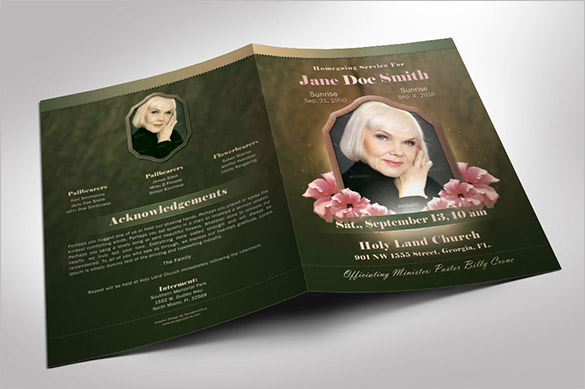 vintage death funeral program template