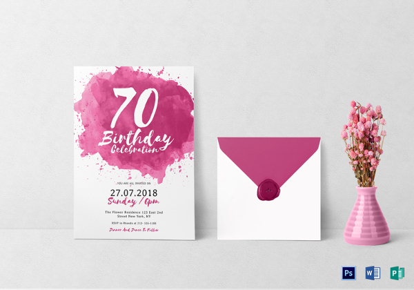 watercolor birthday invitation template