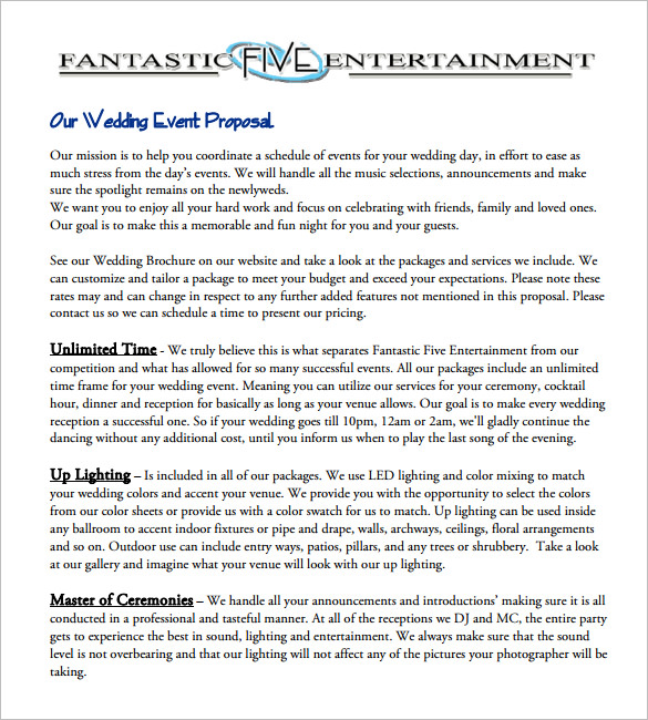 wedding event proposal pdf