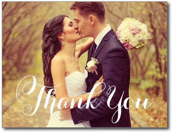 wedding photo thank you note card