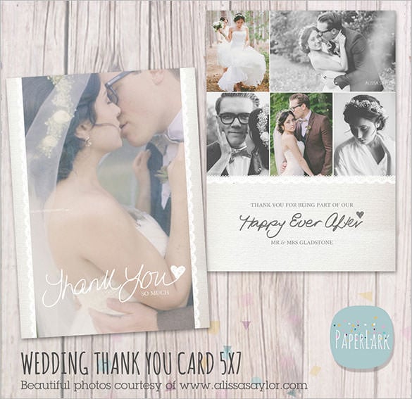 wedding thank you card printable design