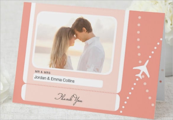 wedding travel thank you card template