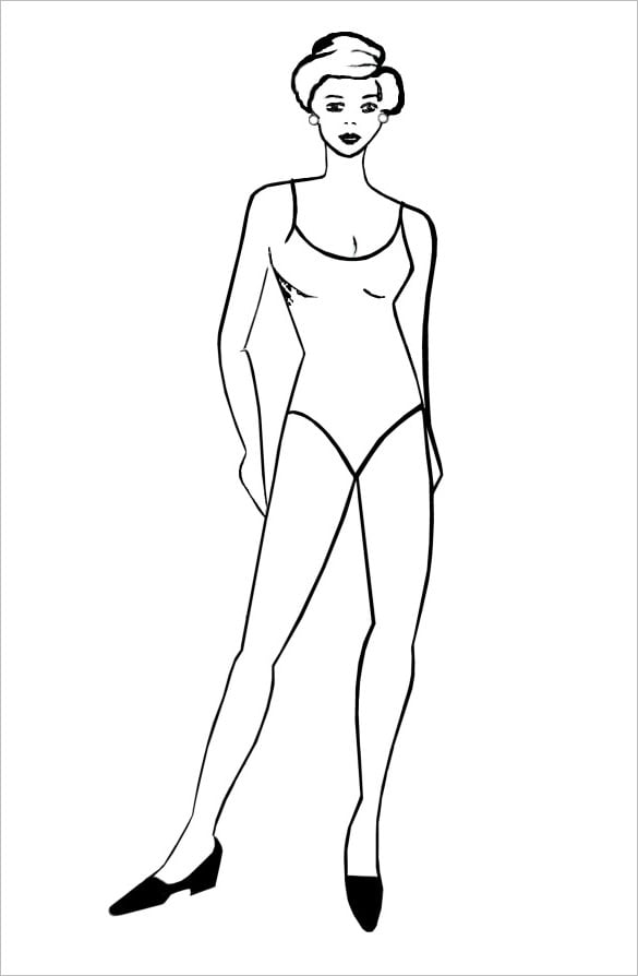 woman figure body outline template free