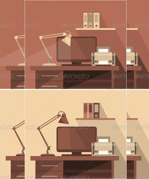 workspace office illustration