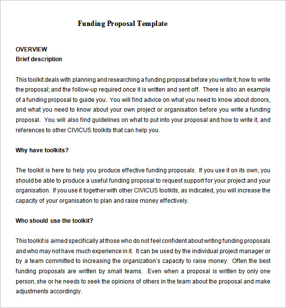 writing a funding proposal word download