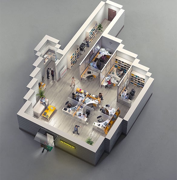 your office in one click illustration